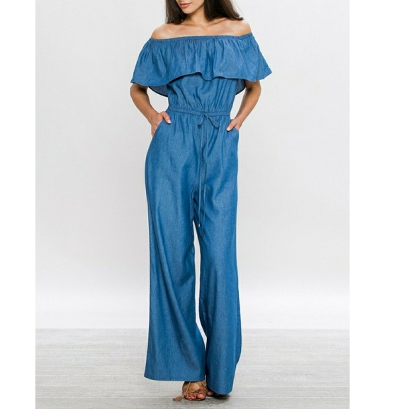 💥5-Stars Beautiful 🌹Sassy Jean Jumpsuit 🎉 - Picture 2 of 4